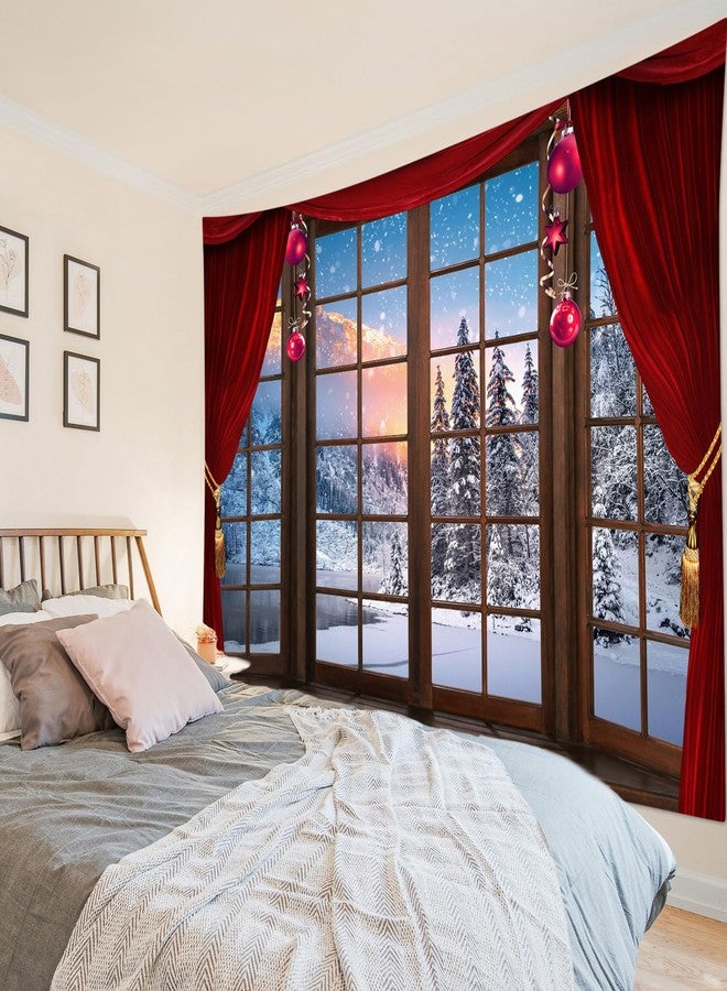 ال بي نسيج جداري شتوي من إل بي - نسيج جداري لغرفة النوم بتصميم شجرة عيد الميلاد وجبل - لوحة جدارية شتوية لغرفة المعيشة أو غرفة النوم - 60 × 40 بوصة - Image 2