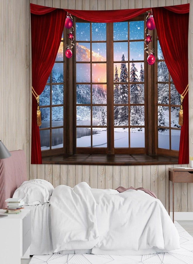 ال بي نسيج جداري شتوي من إل بي - نسيج جداري لغرفة النوم بتصميم شجرة عيد الميلاد وجبل - لوحة جدارية شتوية لغرفة المعيشة أو غرفة النوم - 60 × 40 بوصة - Image 3