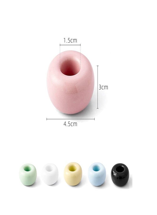 Lokusel 2 Pcs Mini Ceramics Toothbrush Holder,Individual Toothbrush Stand for Bathroom Vanity Countertops Dresser(White) - Image 3