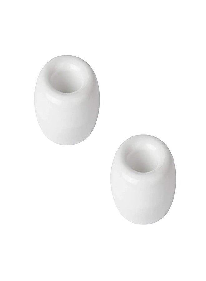 Lokusel 2 Pcs Mini Ceramics Toothbrush Holder,Individual Toothbrush Stand for Bathroom Vanity Countertops Dresser(White) - Image 1