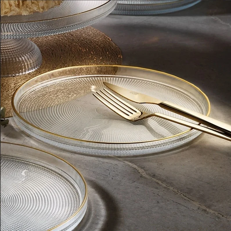 Fecra Loren 7 Piece Serving and Presentation Set Gold Gilded