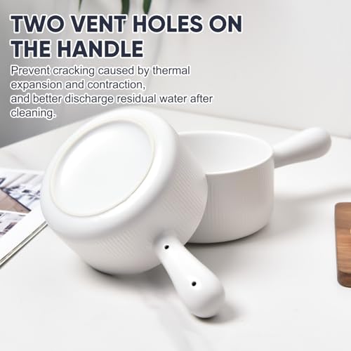 Vumdua French Onion Soup Bowls, 16 oz Ceramic Soup Bowls with Handles, Soup Crocks Oven Safe for Chili, Stew, Cereal, Microwave Dishwasher Safe, Set of 4, Wax White - Image 2
