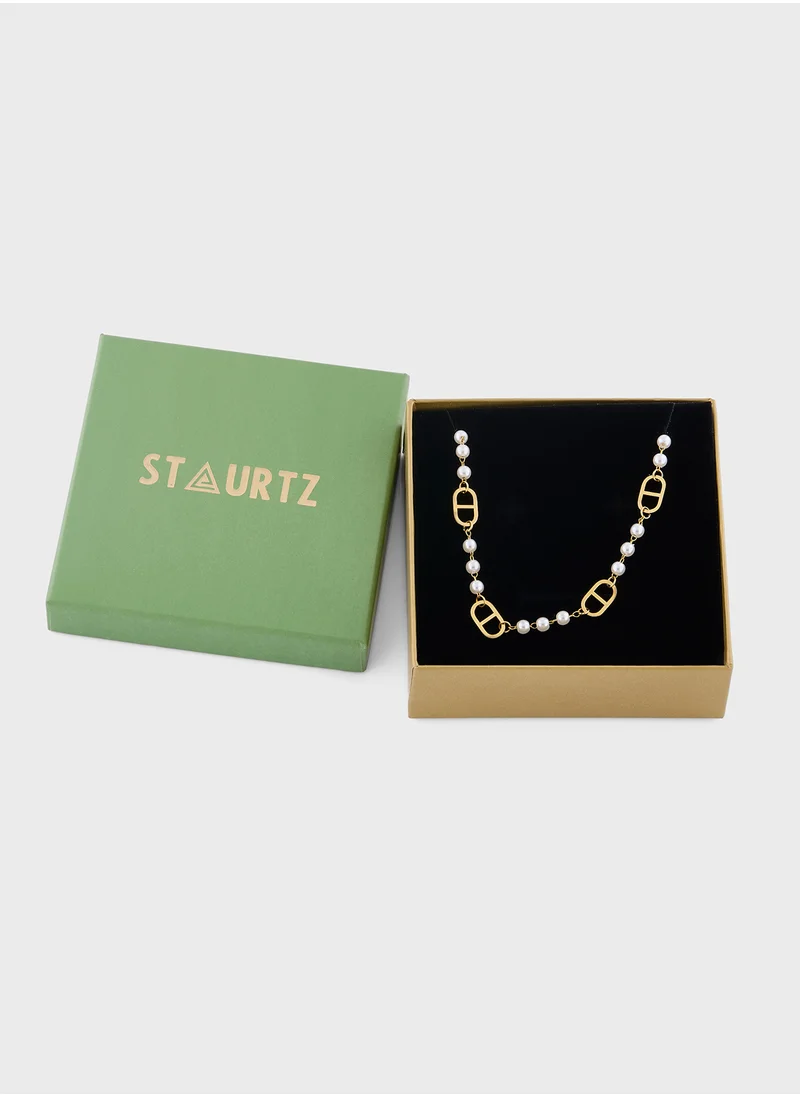 Staurtz Pearl linked necklace