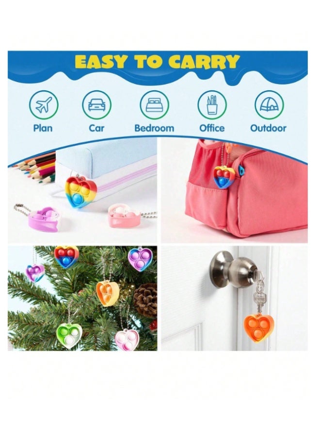 10 Mini Sensory Bubble Balls with Keyring – Stress Relief Squeeze Toys in Random Colors - Image 4