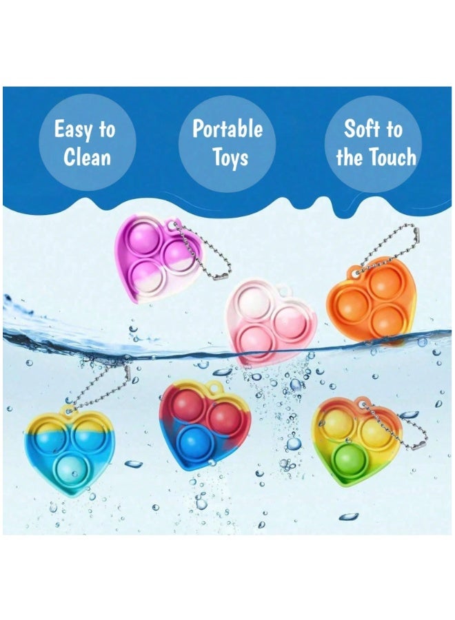 10 Mini Sensory Bubble Balls with Keyring – Stress Relief Squeeze Toys in Random Colors - Image 3