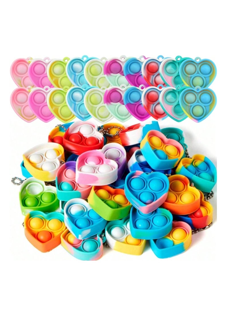 10 Mini Sensory Bubble Balls with Keyring – Stress Relief Squeeze Toys in Random Colors - Image 1