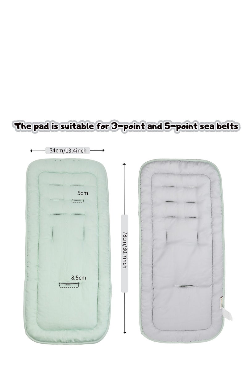 Miracle Baby 1PCS  Soft Toddler Stroller Cushion, Toddler Car Seat Insert, Reversible Universal Breathable Stroller Mat, 100% Cotton Cover Toddler Seat Pad Liner - Image 2