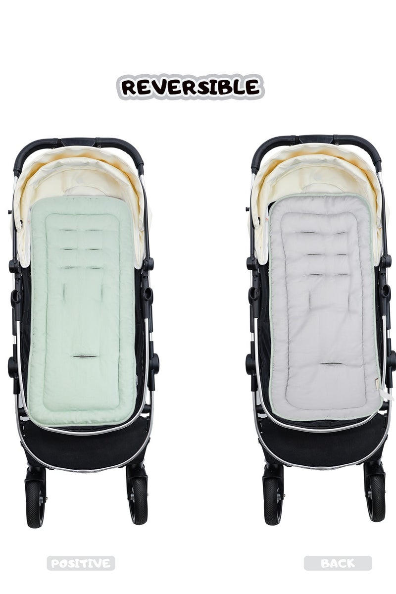 Miracle Baby 1PCS  Soft Toddler Stroller Cushion, Toddler Car Seat Insert, Reversible Universal Breathable Stroller Mat, 100% Cotton Cover Toddler Seat Pad Liner - Image 3
