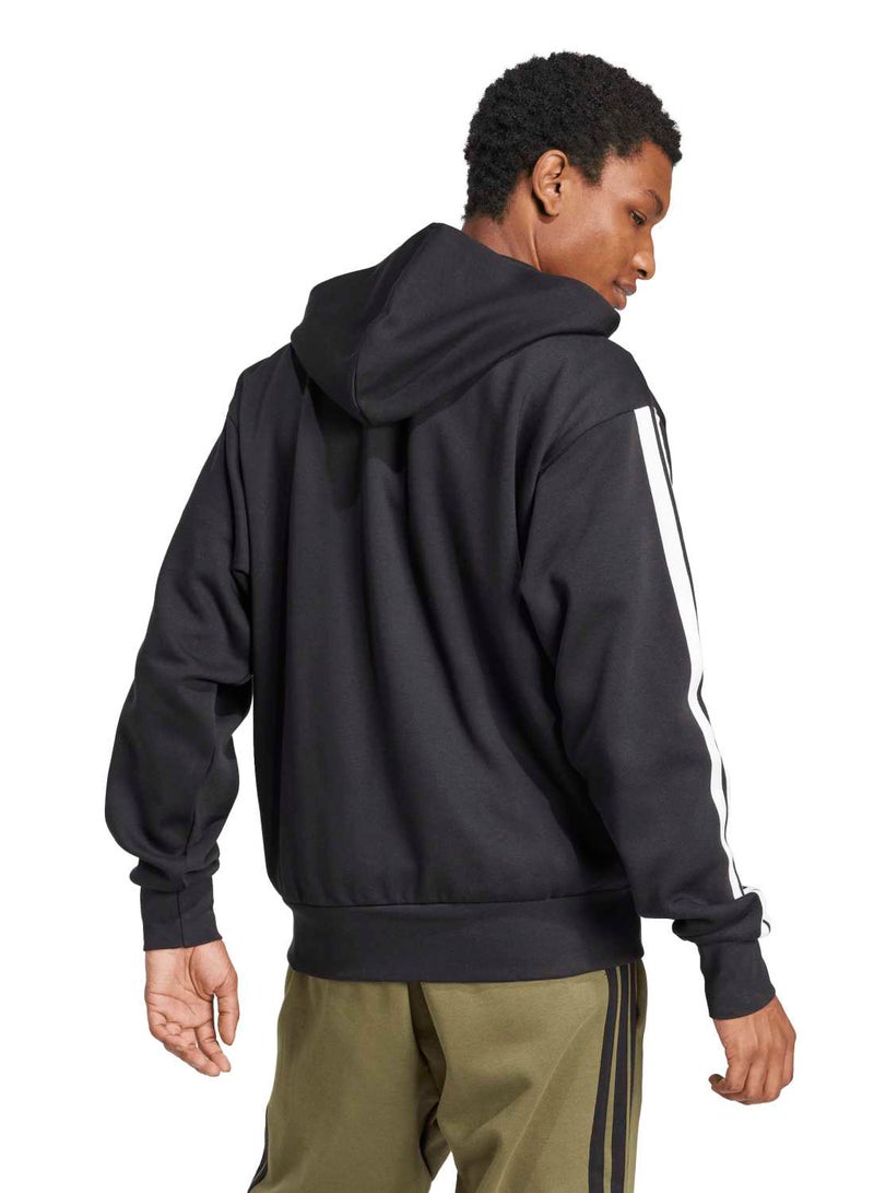 Adidas Essentials Three Stripes Fleece Hoodie - Image 2