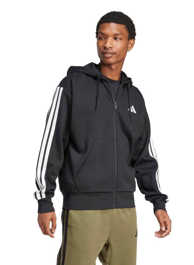 Adidas Essentials Three Stripes Fleece Hoodie - Image 3