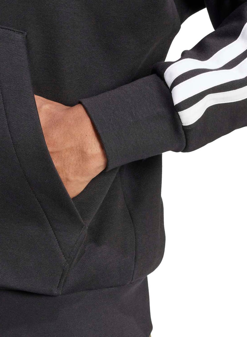 Adidas Essentials Three Stripes Fleece Hoodie - Image 5