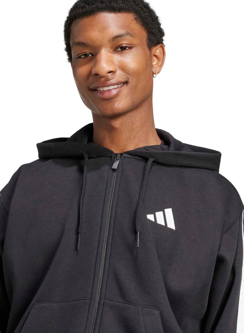 Adidas Essentials Three Stripes Fleece Hoodie - Image 4