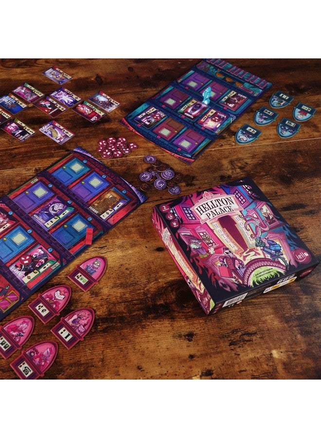 IELLO: Hellton Palace -Highly Humoristic Theme of Underworld Competing Hotels, Strategic 2 Player Game, 45 Min, Ages 10+ - Image 2