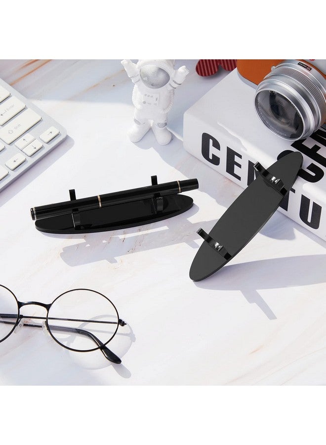 تشينكو حامل عرض أقلام أكريليك مكون من قطعتين، منظم رف فرش المكياج، حامل أقلام رصاص للمكتب، رف تجفيف فرش الرسم للمنزل والمدرسة والمكتب (أسود) - Image 5