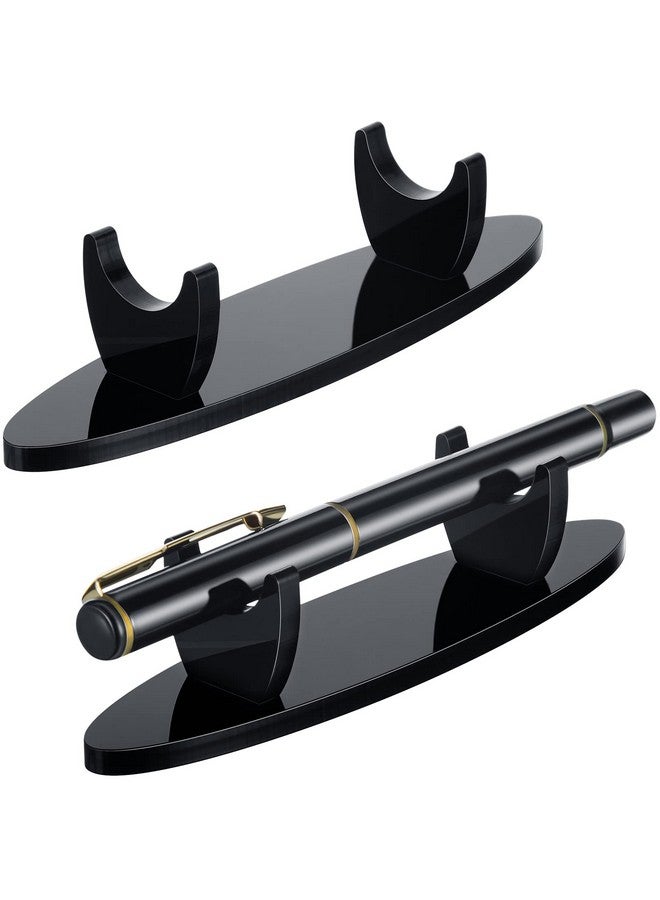 تشينكو حامل عرض أقلام أكريليك مكون من قطعتين، منظم رف فرش المكياج، حامل أقلام رصاص للمكتب، رف تجفيف فرش الرسم للمنزل والمدرسة والمكتب (أسود) - Image 1