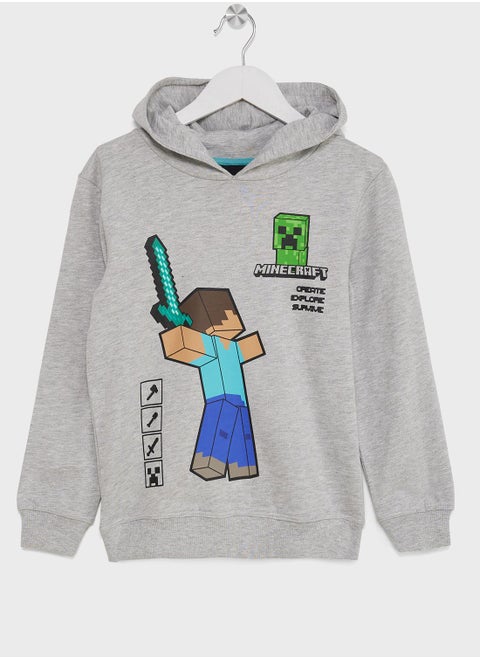 Minecraft Boys Printed Hoodie