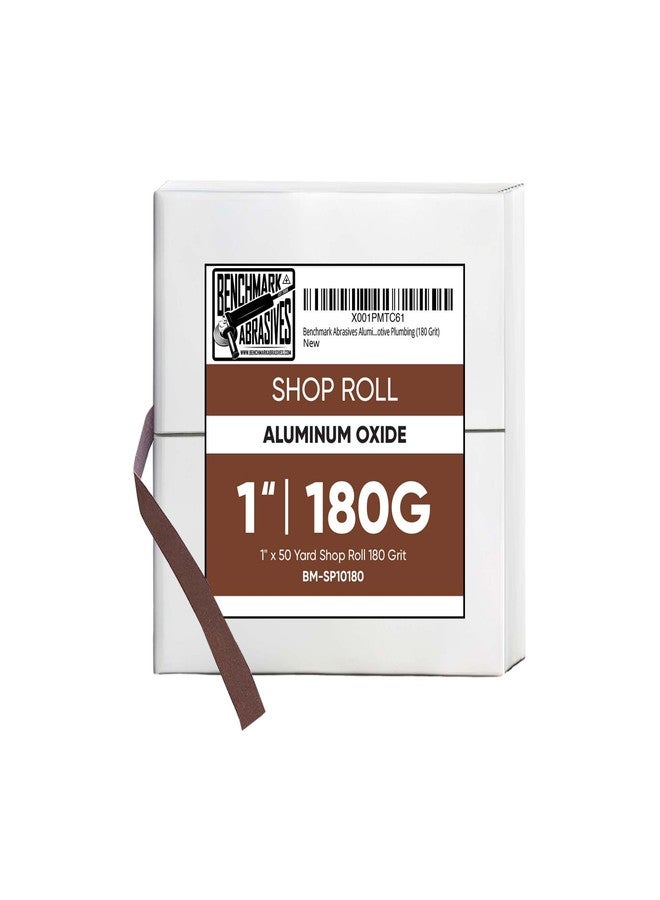 كاشطة القياس بكرة صنفرة من Benchmark Abrasives، مقاس 1 بوصة × 150 قدمًا، مصنوعة من قماش الصنفرة، ورق صنفرة من أكسيد الألومنيوم للأثاث الخشبي، وتلميع المعادن، والصنفرة، والسيارات، والسباكة، والتشطيب - 180 حبيبة - Image 1