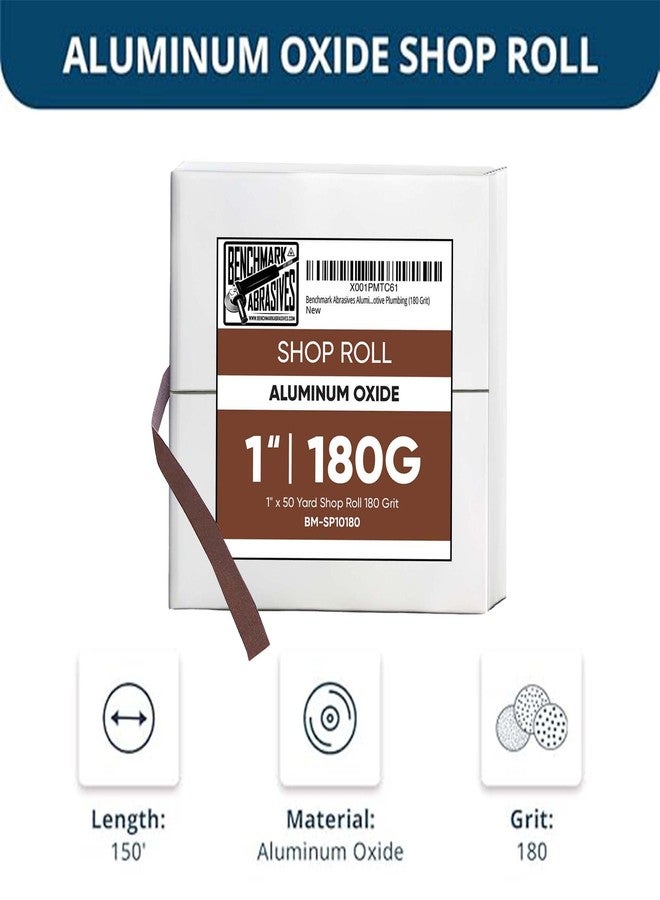كاشطة القياس بكرة صنفرة من Benchmark Abrasives، مقاس 1 بوصة × 150 قدمًا، مصنوعة من قماش الصنفرة، ورق صنفرة من أكسيد الألومنيوم للأثاث الخشبي، وتلميع المعادن، والصنفرة، والسيارات، والسباكة، والتشطيب - 180 حبيبة - Image 5