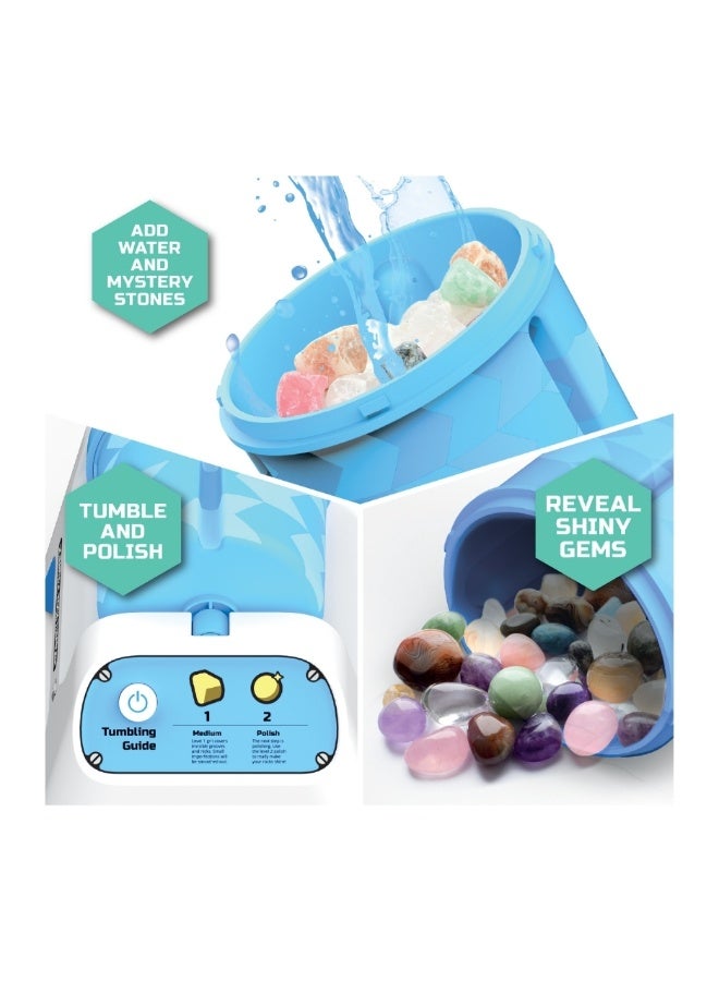 Discovery™ #MINDBLOWN Rock Tumbler Starter Kit – Stone Polishing Set with Rocks, Grit, Gem Case| STEM Science Project Kit for Kids & Beginners| Cool Toy for Boys & Girls Ages 8+ - Image 4