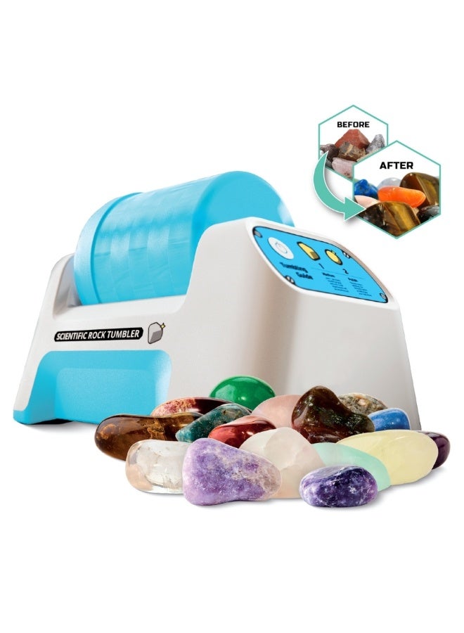 Discovery™ #MINDBLOWN Rock Tumbler Starter Kit – Stone Polishing Set with Rocks, Grit, Gem Case| STEM Science Project Kit for Kids & Beginners| Cool Toy for Boys & Girls Ages 8+ - Image 2