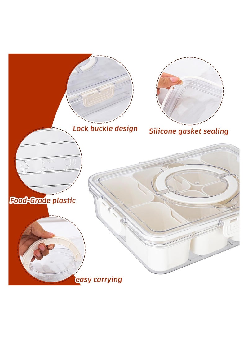 دوغي علبة منفصلة مع غطاء ومقبض علبة الوجبات الخفيفة المحمولة الحاويات المطبوخة - Image 3