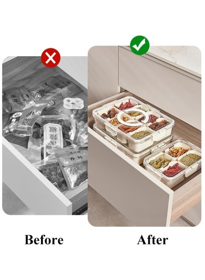 دوغي علبة منفصلة مع غطاء ومقبض علبة الوجبات الخفيفة المحمولة الحاويات المطبوخة - Image 4