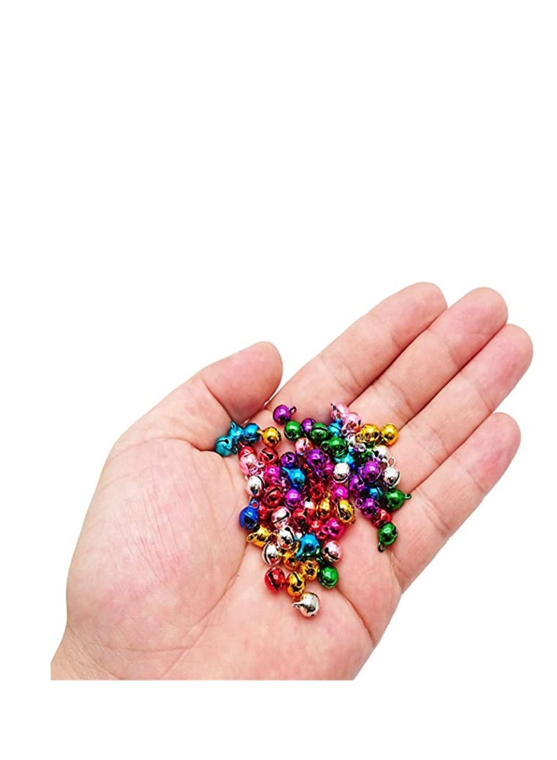 SYOSI Jingle Bell Colorful Small Bell Mini Bell, DIY Bracelet Anklets Necklace Knitting Jewelry Making Accessories, Small Bell for Festival Decoration DIY Charms, 100pcs, 1/4-Inch (Random Color)  - Image 2