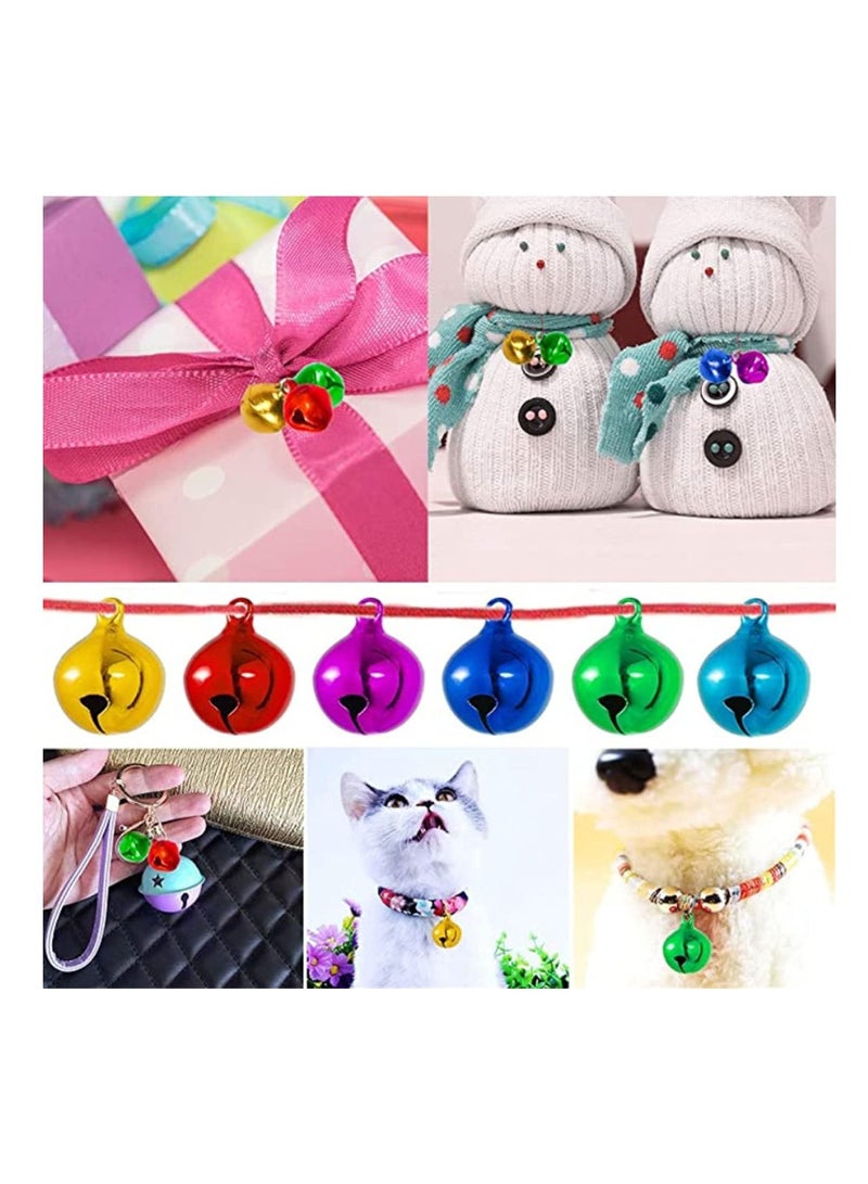 SYOSI Jingle Bell Colorful Small Bell Mini Bell, DIY Bracelet Anklets Necklace Knitting Jewelry Making Accessories, Small Bell for Festival Decoration DIY Charms, 100pcs, 1/4-Inch (Random Color)  - Image 3