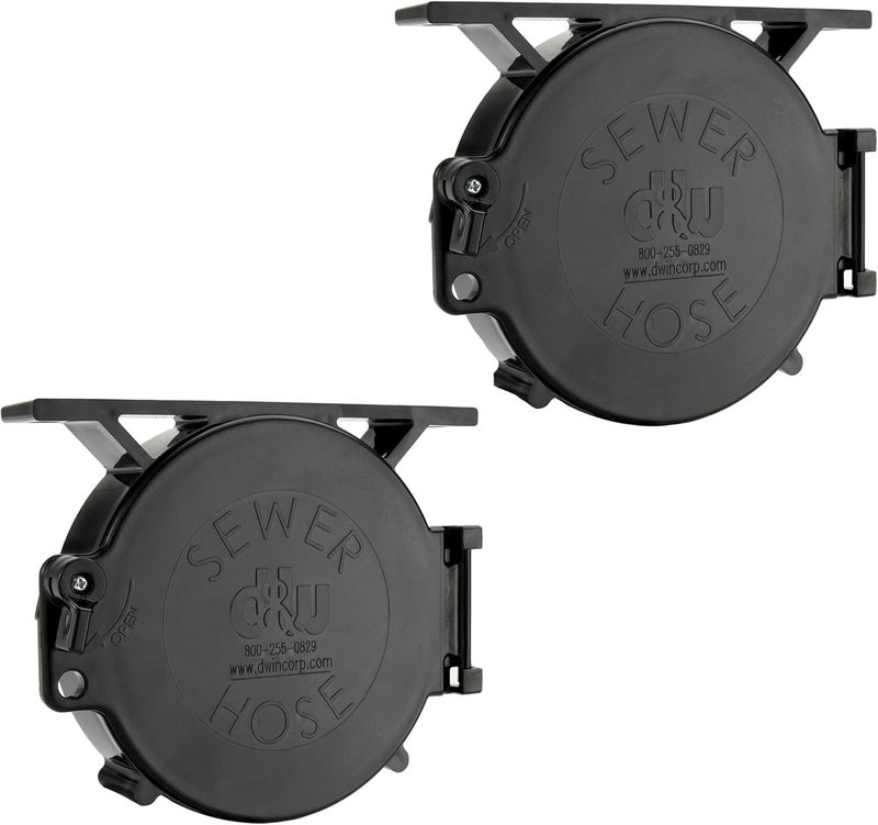 RecPro RV Super Tube Replacement Hatch Door & Bracket 6” x 6” x 2” | Durable Plastic End Caps for RV Sewer Hose Carrier Tubes | Latching Closure for Secure & Easy Access | 2 Pack - Image 1