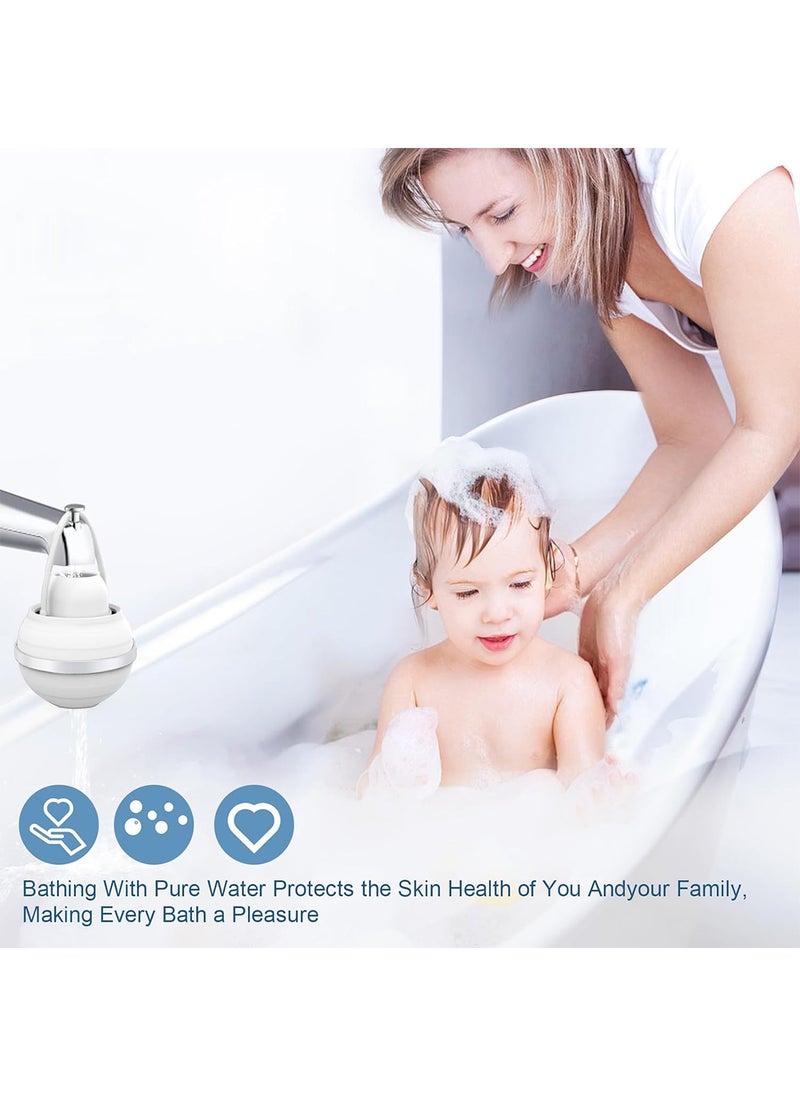 Sharpdo Bathtub Water Filter Bath Ball Filter Replacement Filters for Shower Head 25 Stages Bath Filter for Tub Water Filter Removes Hundreds of Contaminants Sensitive Skin Bath Filter - Image 2