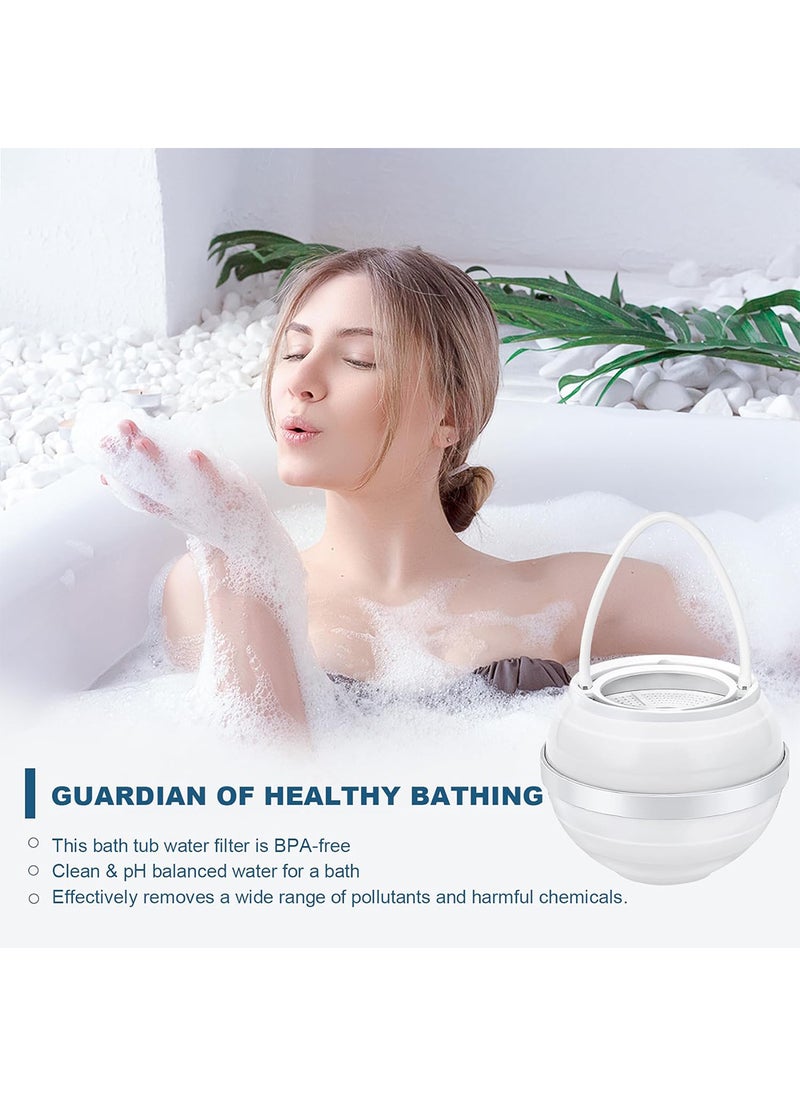 Sharpdo Bathtub Water Filter Bath Ball Filter Replacement Filters for Shower Head 25 Stages Bath Filter for Tub Water Filter Removes Hundreds of Contaminants Sensitive Skin Bath Filter - Image 4