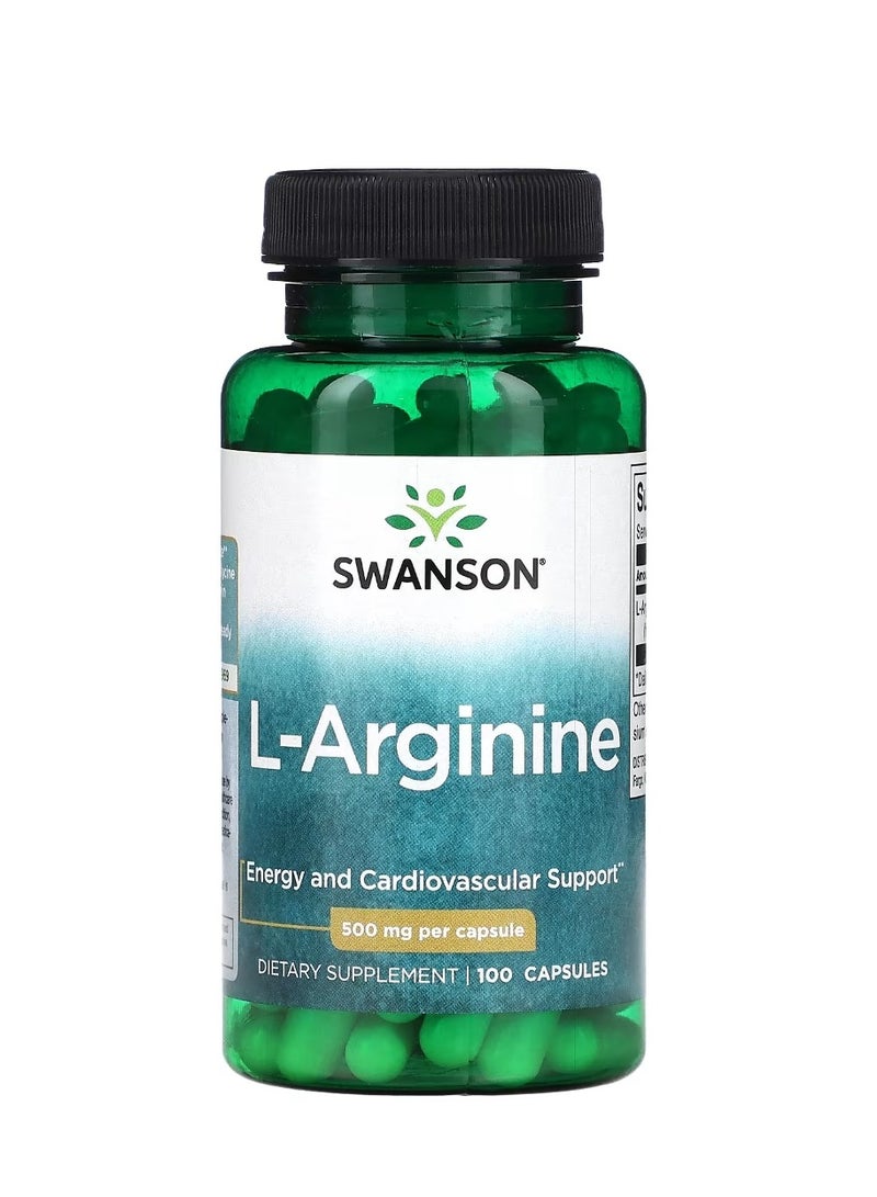 سوانسون إل-أرجينين 500 مجم 100 كبسولة - Image 1