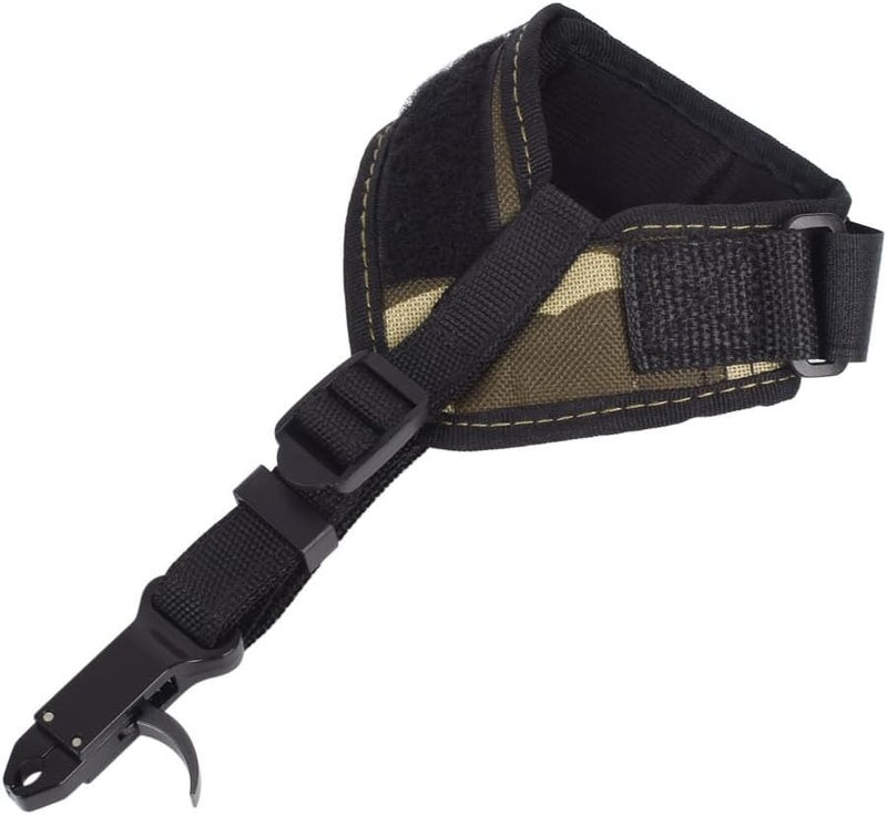 TY Archery Compound Bow Release Adjustable Archery Camo Wrist Strap Trigger Caliper Left Right Hand Youth Archer Target Practice (Pack of 1) - Image 1