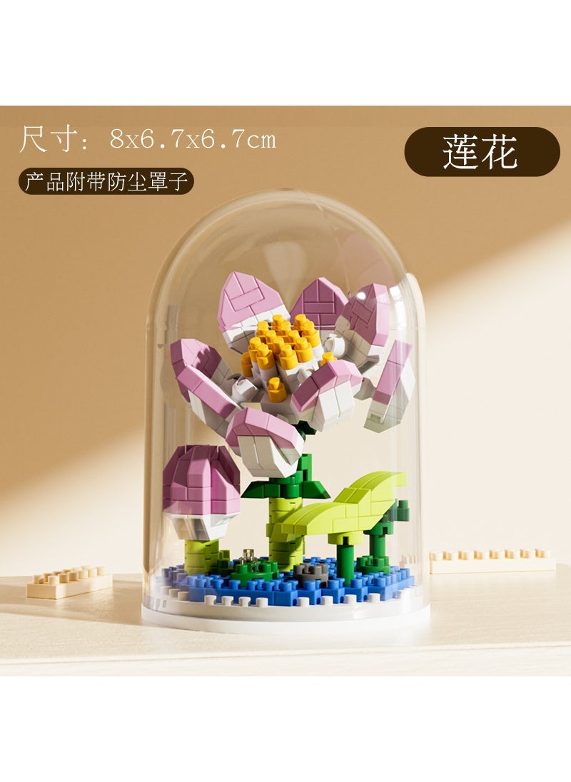 Educational Building Blocks STEM Toy Set Lotus [with dust cover base]] 