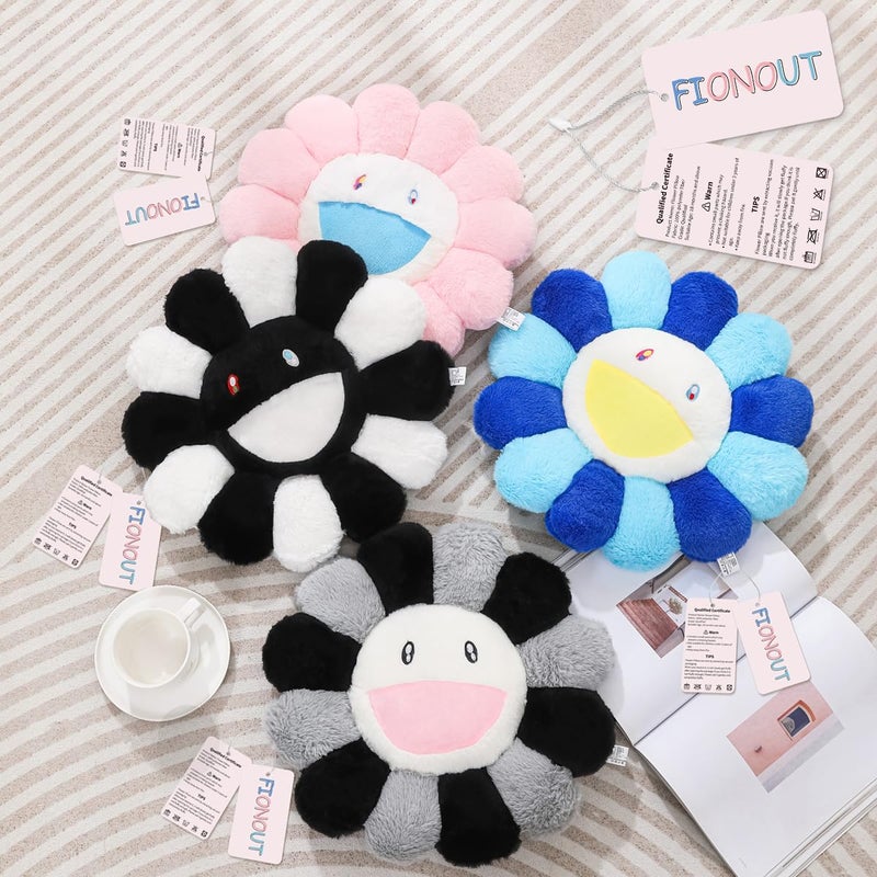 FIONOUT Flower Pillow, Daisy Shaped Throw Pillow, Flower Face Floor Cushions Floor Pillow, Colorful Sunflower Plush Pillow, Cute Room Decor Decorative Pillows for Sofa Bedroom Car (40cm/15.7in) - Image 2