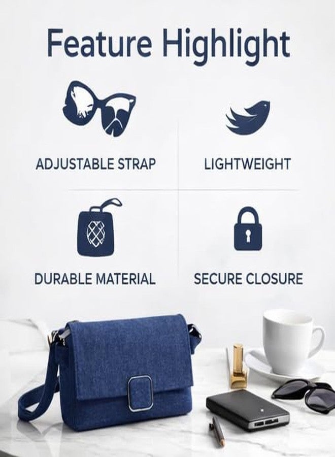 Tinth Women Crossbody Sling Bag - Stylish Flap Shoulder Purse with Metal Buckle, Adjustable Strap, Lightweight Casual Travel Handbag for Daily Use - Image 4
