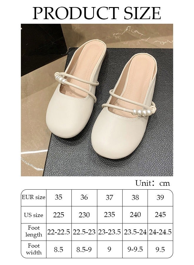 DUNISO Mule Slippers for Women Slingback Flat Pointed Mules Closed Toe Sandals Comfortable Women Slippers Backless Slip On Loafer Shoes - Image 2