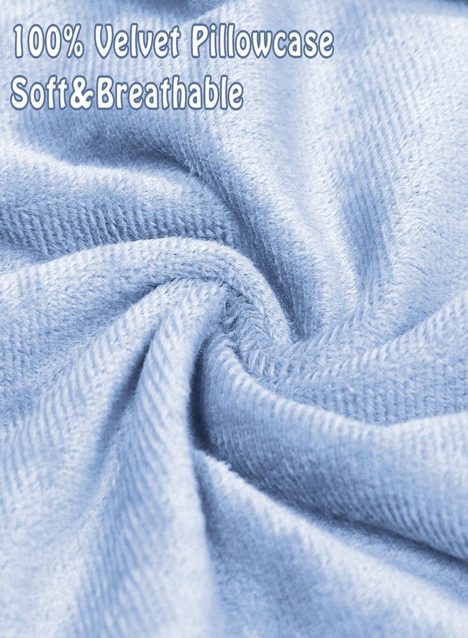 GFU Pregnancy Pillow Cover J-shaped Replacement Pillowcase(Cover Only), Soft Full Body Pillow Case for Maternity Pillows, Provides Sleep and Pregnancy Support, 100% Velvet with Zipper, Universal Fit, Blue - Image 2