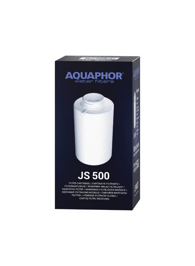 Aquaphor Water Filter Cartridge JS 500 – Advanced Replacement Filter for J.SHMIDT 500, Removes Chlorine, Heavy Metals, Rust, Phenols & Bacteria, 500L Long Life Deep Purification Cartridge - Image 1