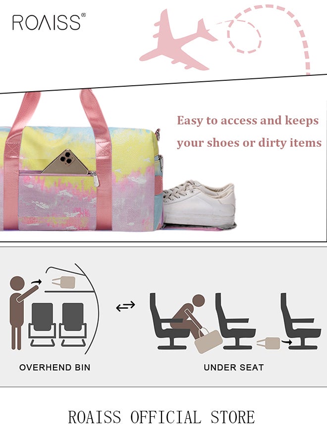roaiss - New Trend Travel Duffel Bag Sports Gym Tote Bag Shoulder Crossbody Overnight Bag for Women Men Weekender Labor Delivery Bag - Image 1