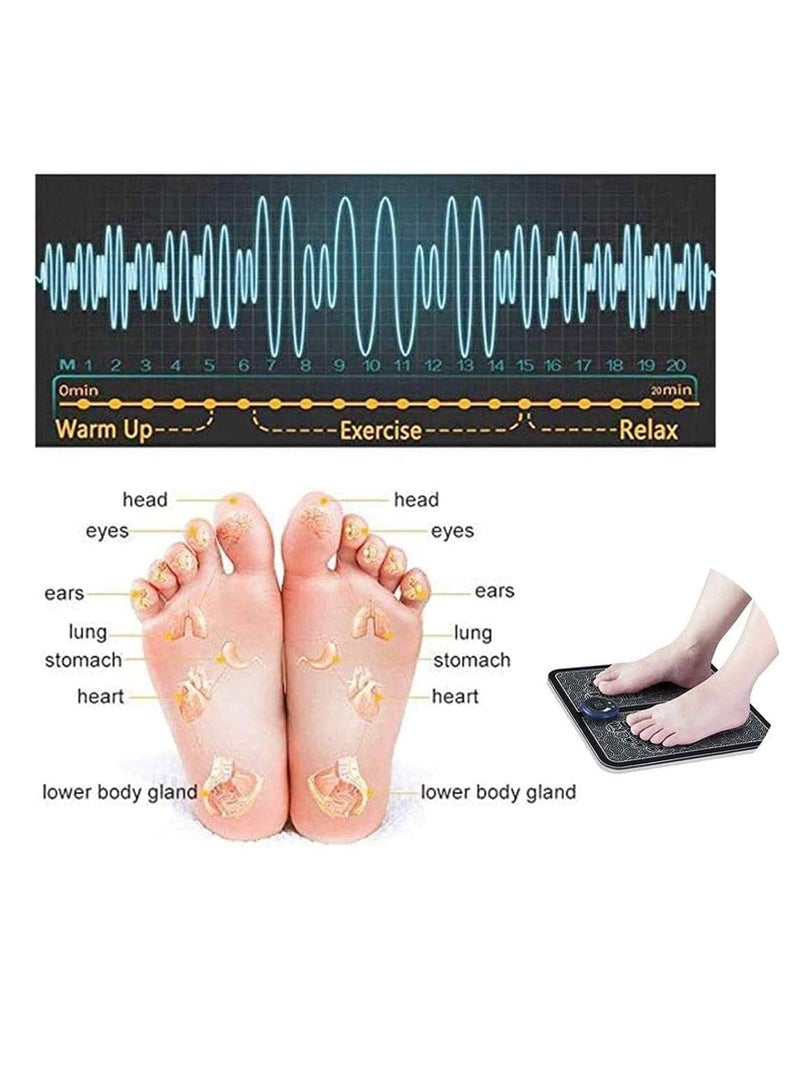 ECVV جهاز تدليك القدم ECVV EMS لإعادة تشكيل الساق - جهاز تدليك القدم الأوتوماتيكي بالكامل مع 9 مستويات من الكثافة، سجادة تدليك قابلة للطي ومحمولة لتحفيز العضلات مع إمكانية إعادة الشحن عبر USB - Image 2