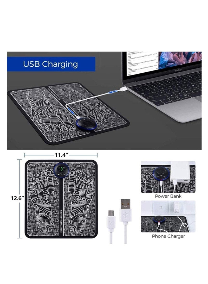 ECVV جهاز تدليك القدم ECVV EMS لإعادة تشكيل الساق - جهاز تدليك القدم الأوتوماتيكي بالكامل مع 9 مستويات من الكثافة، سجادة تدليك قابلة للطي ومحمولة لتحفيز العضلات مع إمكانية إعادة الشحن عبر USB - Image 5