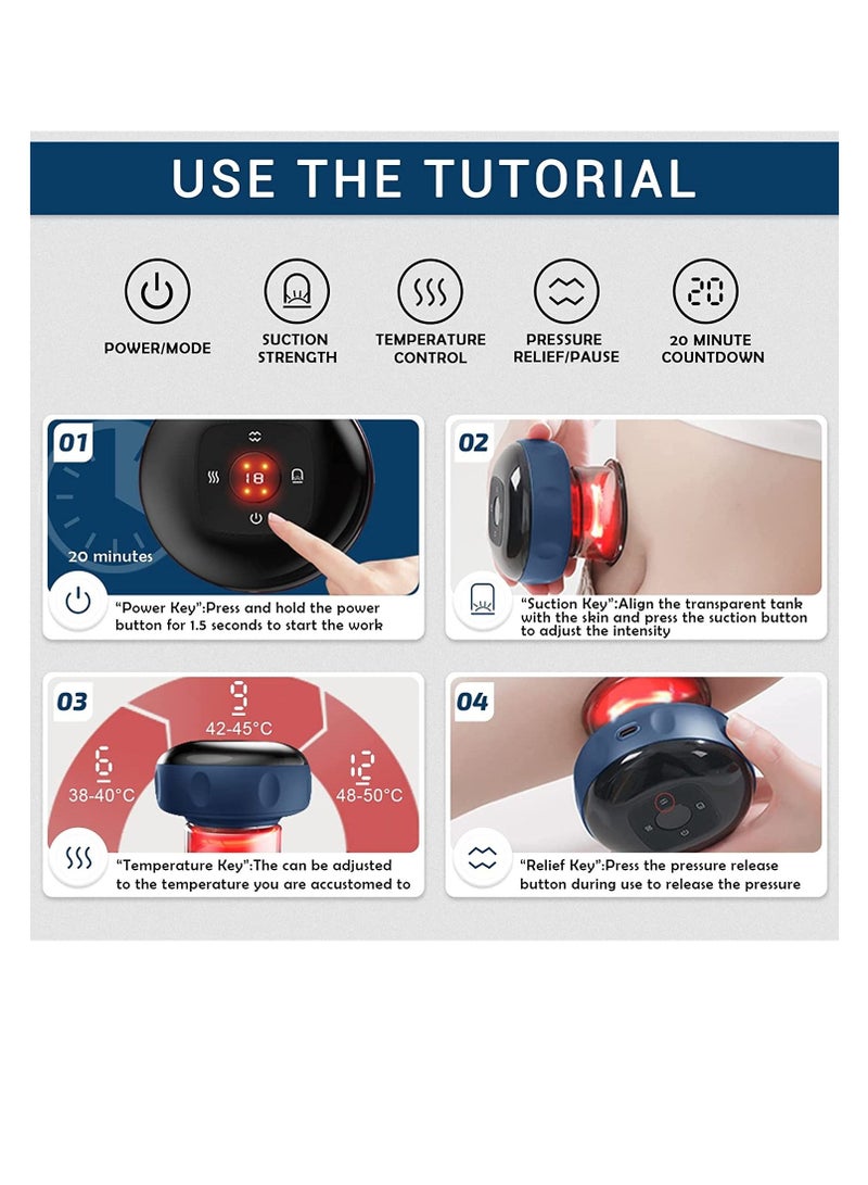 Ru syanl Electric Cupping Set New Cupping Device with 12 Modes Suitable for Neck Shoulder and Back Massage Scraping and Other Purposes  - Image 4