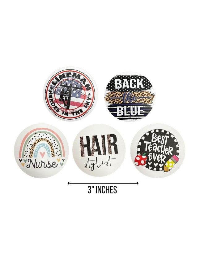 Lashicorn Freshie Occupation Cardstock Cutouts Rounds 3” Inch For Freshies Random Mix ; 12 Pk ; For Scented Aroma Beads Bake With Mold For Car Freshie Designs Nurses Hairdresser Mama Linemen Teachers Gifts - Image 4
