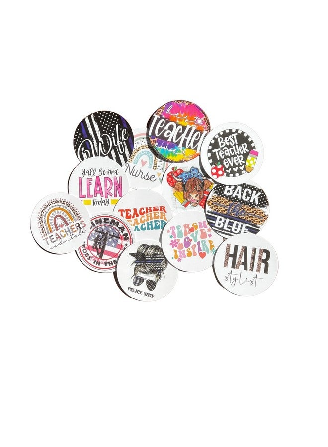 Lashicorn Freshie Occupation Cardstock Cutouts Rounds 3” Inch For Freshies Random Mix ; 12 Pk ; For Scented Aroma Beads Bake With Mold For Car Freshie Designs Nurses Hairdresser Mama Linemen Teachers Gifts - Image 1
