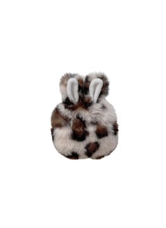 Plush Rabbit Ears AirPods Pro Headphone Cover For Apple 2/3/4 Generation Bluetooth Protective Cover Creative Drop-resistant-Color:Leopard Print Rabbit Ears White-Applicable Model:airpods 1/2 Generation