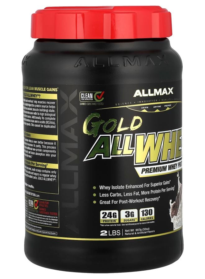 Allmax GOLD ALLWHEY® Premium Whey Protein Cookies & Cream 32 oz (907 g) - Image 2