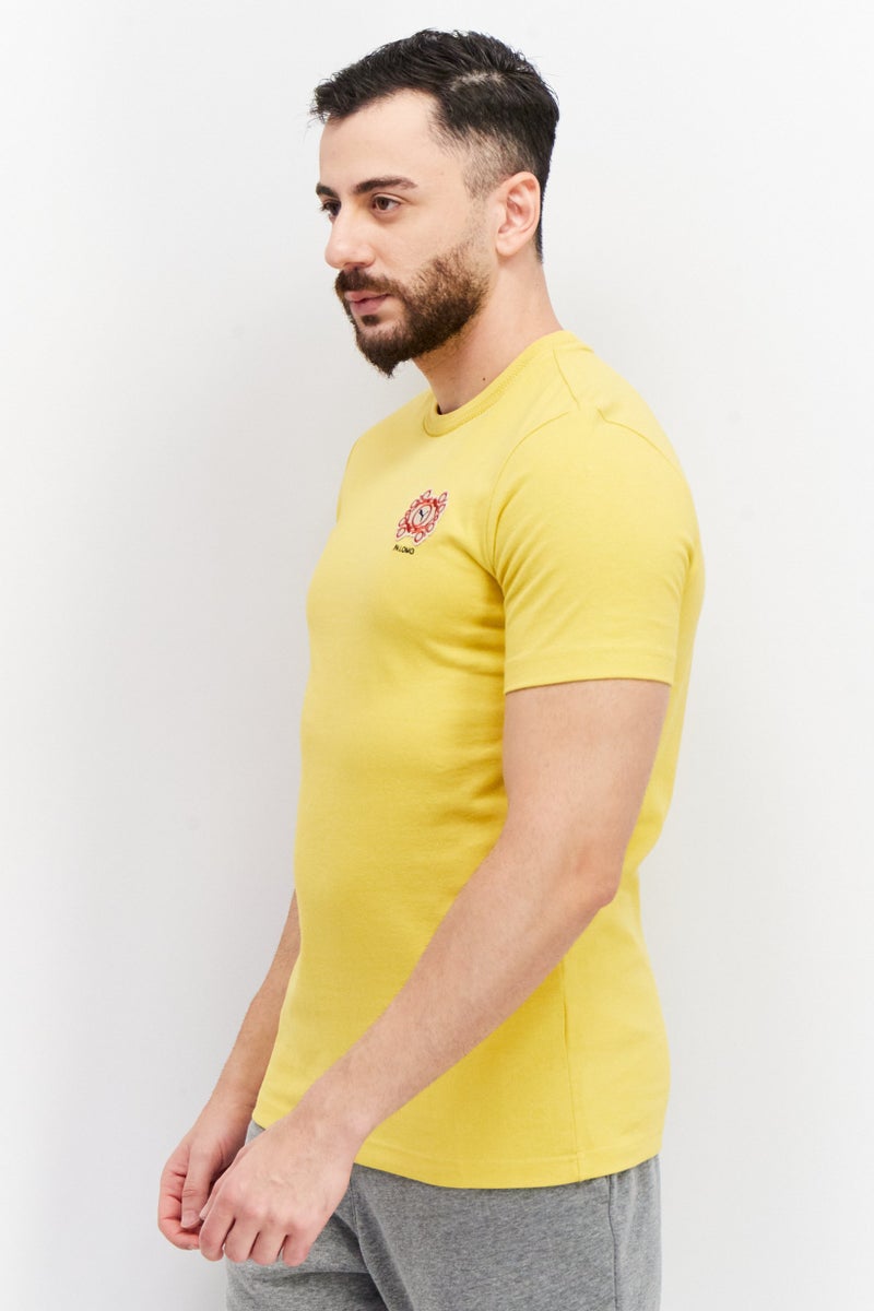 Puma x Palomo Men Sportswear Fit Short Sleeves Embroidered Logo T-Shirt, Mustard - Image 4