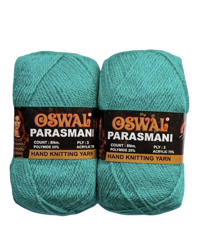 KYSS NTGS Oswal parasmani Wool Hand Knitting Soft Fingering Crochet Hook Colour 1 Ball 100GMS Each 500 gram Shade no28 - Image 1