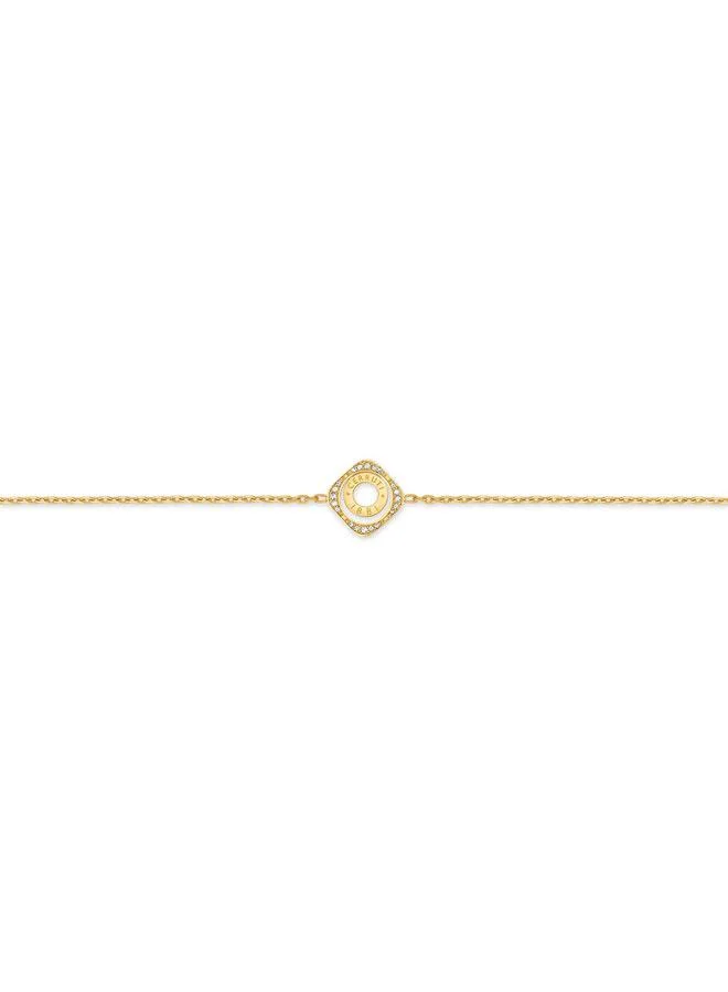 شيروتي 1881 Leadri Silver Yellow Gold Plated Stainless Steel Chain Bracelet for Women 170mm
